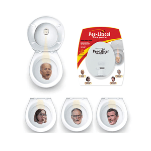 Conservative Comedy Peelitcal Target 🟠 West Coast Commies (Biden, Gov. Brown, Gov. Newsom, Gov. Inslee) Pee-Litical Target Toilet Light Projector